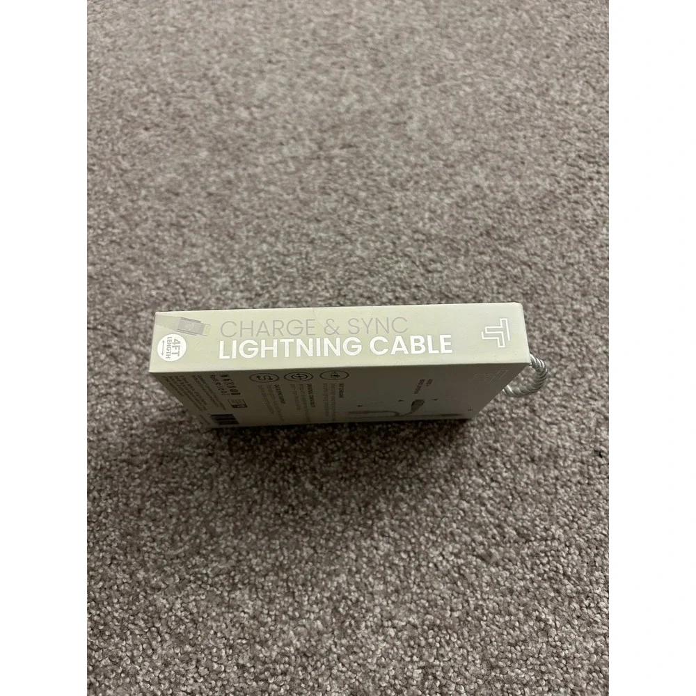 Trendy Techs Lightning Cable Unisex 4FT Silver NEW Braided Charge Sync Cord